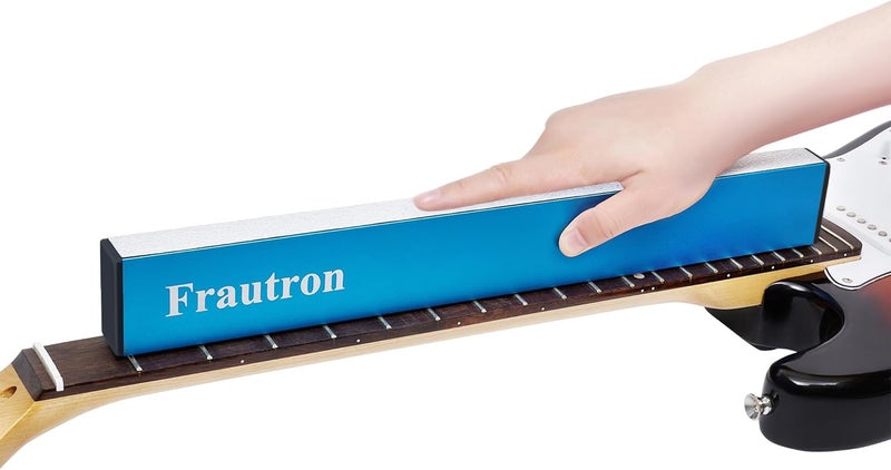 Frautron Guitar Fret Leveling Beam, Aluminum Fret Leveler Sanding Block File Bar, 16" (400mm) Luthier Fretboard Leveling Tool with 2-Set of 120/240/320/400/600/1000 Grit Replacement Sandpaper - Image 2